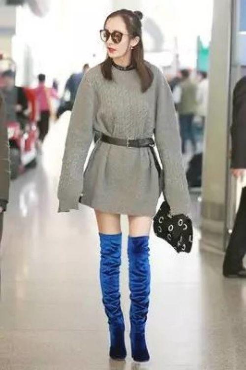 影视明星网红长靴照片,影视明星网红长靴穿搭风采展示